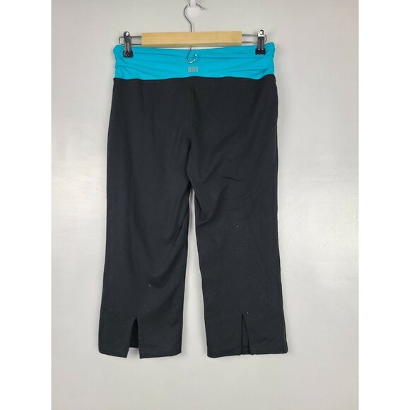 Victorias Secret VSX Sexy Sport Womens Capri Pants Small Black Blue Flared Y2K - Picture 2 of 8